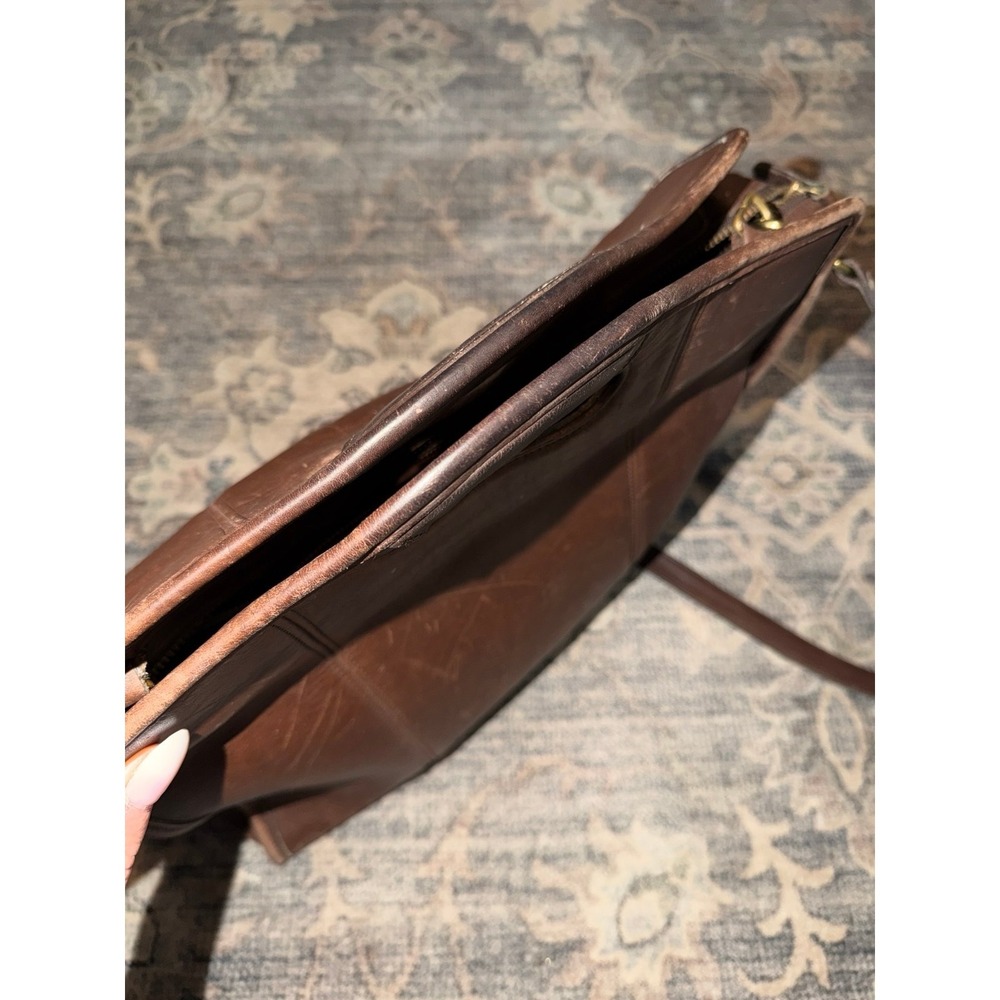 Rare Vintage Coach 9995 Brown Leather Shopper Handbag Tote Purse Crossbody - Picture 6 of 6
